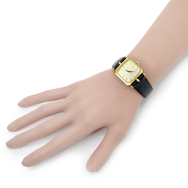 OLD Gucci サイドライン スクエア腕時計(リザード/黒)