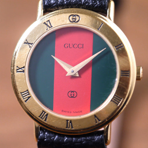 OLD Gucci ギリシャ数字 腕時計(黒バンド)