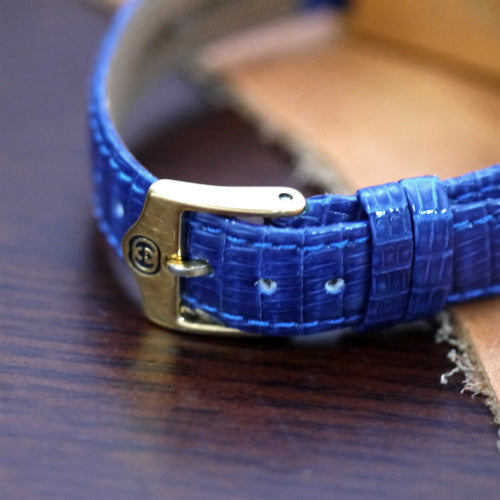 OLD Gucci リザード青バンド腕時計 長方形