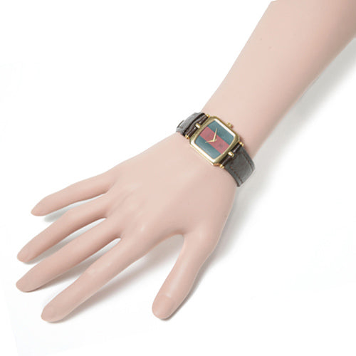 OLD Gucci<訳あり>スクエア腕時計(茶)