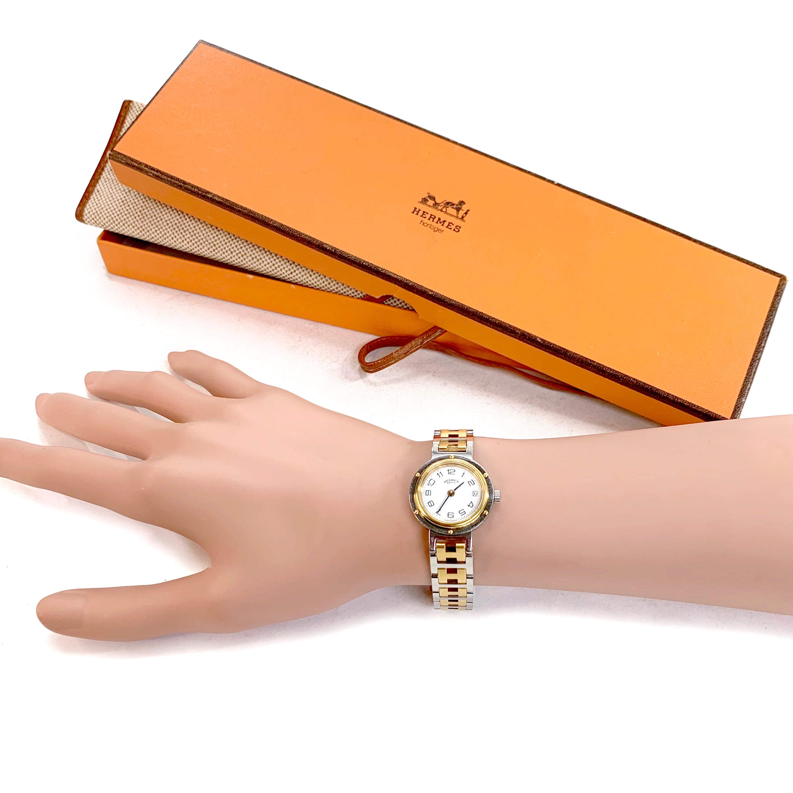 HERMES クリッパー アナログクォーツ腕時計 ゴールド・シルバー HERMES クリッパー腕時計 クオーツ（ゴールド/シルバー） – Vintage