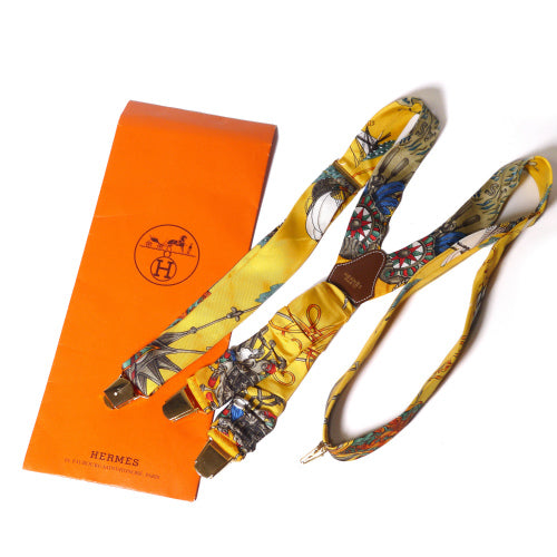 HERMES シルクサスペンダー(イエロー)