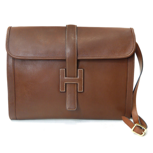 HERMES ジジェ GM 2WAYクラッチバッグ(茶)