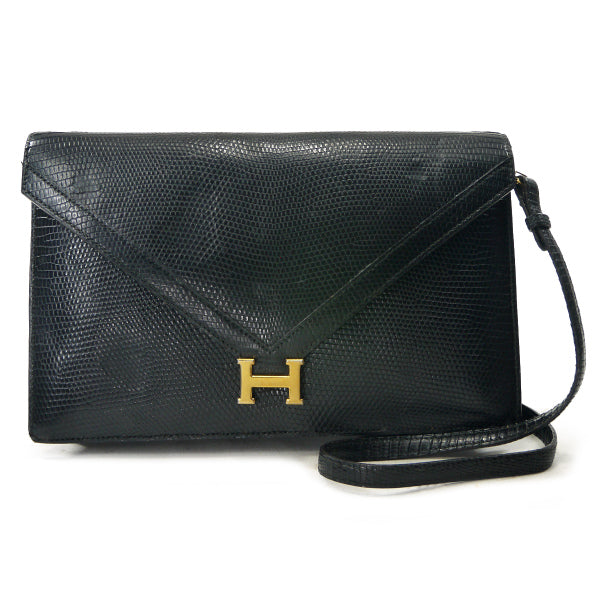 HERMESリディ70sリザードショルダーバッグ（黒） – Vintage Shop Rococo