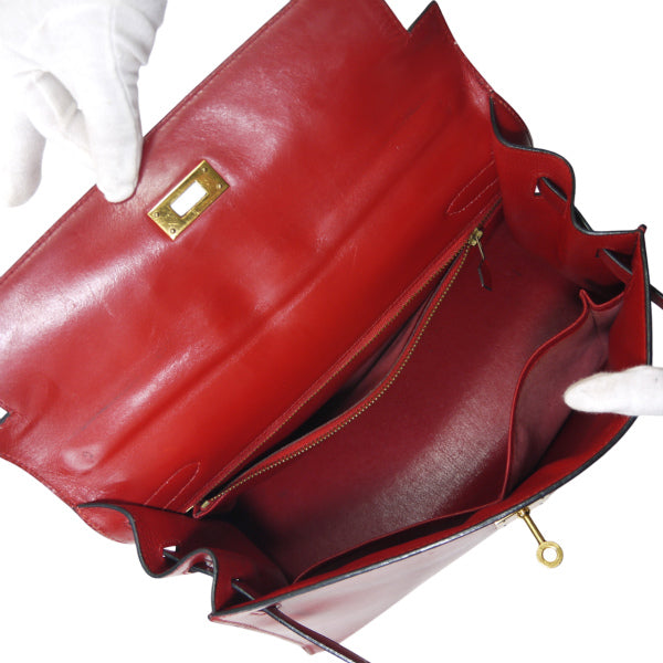 HERMES Vintageケリー32 (レッド・外縫い)