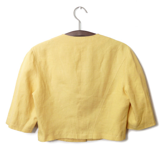 HERMES ショート丈リネンジャケット(黄)