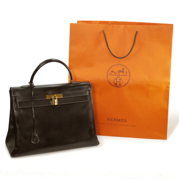 HERMES ケリー73s 35 ボックスカーフ（ショコラ） – Vintage