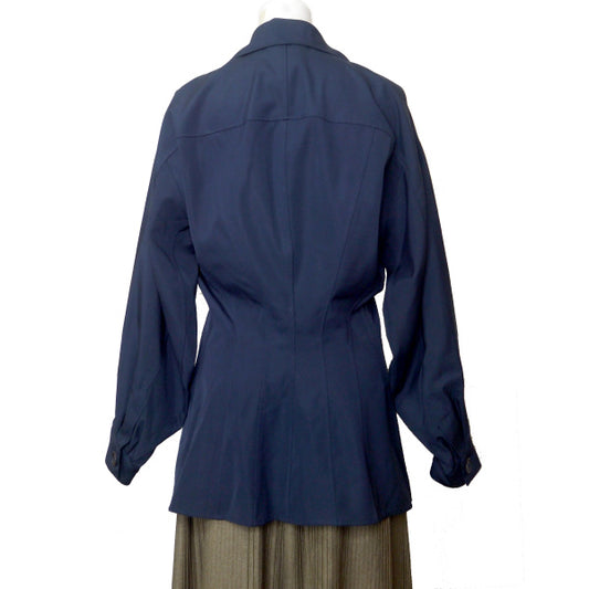 HERMES バックダーツvintage長袖シャツ(紺)