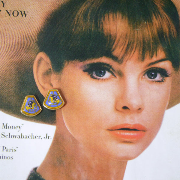 HERMES エマイユイヤリング "騎士"(ゴールド)