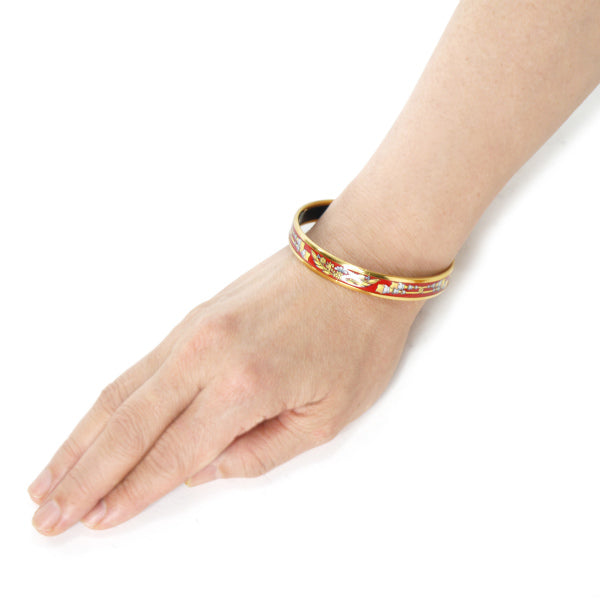 HERMES エマイユPMバングル(赤系)