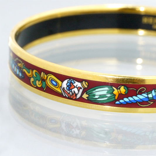 HERMES エマイユPMバングル(濃赤系)