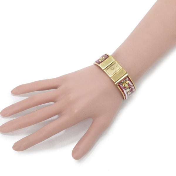 HERMES ロケ エマイユバングルウォッチ(赤系)