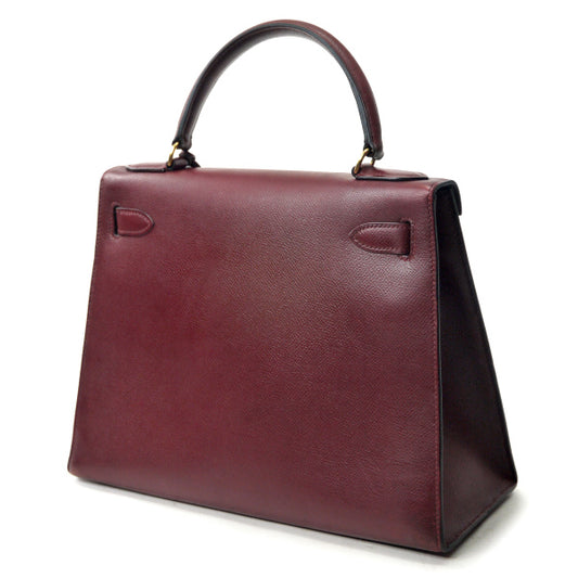 HERMES ヴィンテージケリー28 内縫い ボックスカーフ(ルージュ)