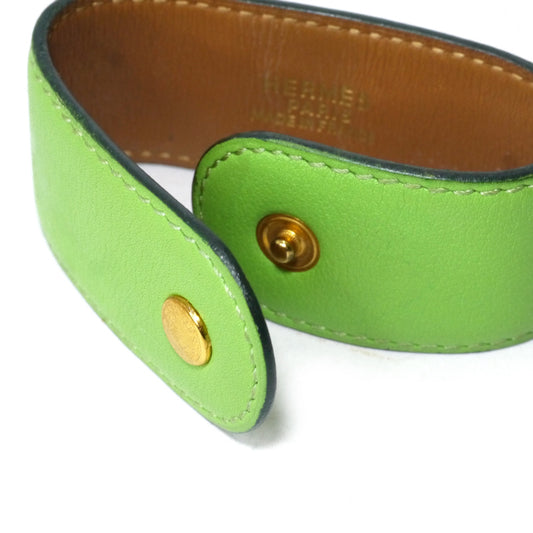HERMES メドール レザーブレスレット(ライム)