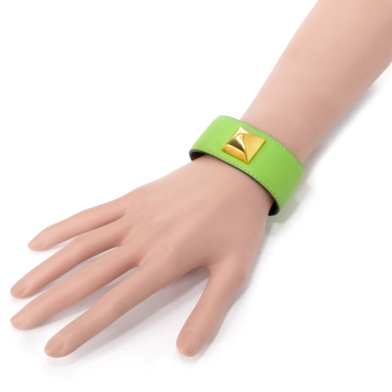 HERMES メドール レザーブレスレット(ライム)