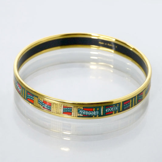 HERMES エルメスリボン柄 エマイユPMバングル(赤系)