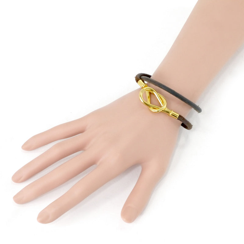 HERMES アタメ レザーブレスレット チョーカー(濃茶)