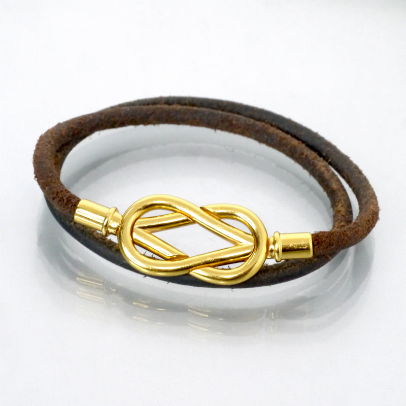 HERMES アタメ レザーブレスレット チョーカー（濃茶） – Vintage Shop