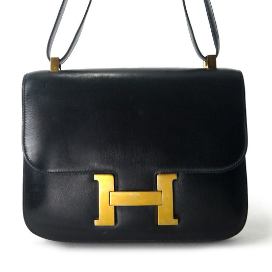 HERMES70sコンスタンス23ボックスカーフ(黒)