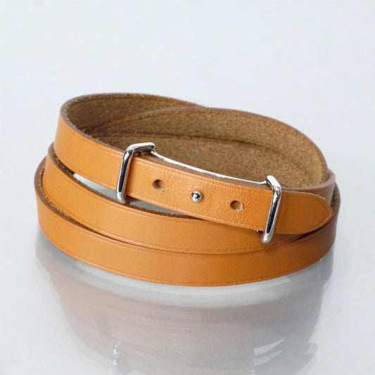 HERMES アピ2 レザーチョーカー ロングブレス(茶/箱付き)