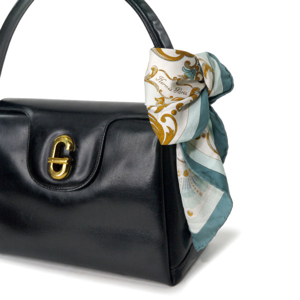 HERMES ミニカレ スカーフCheval Turc.(水色/トルコの馬 )