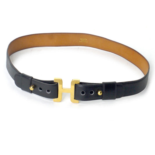HERMES 70sヴィンテージHベルト(黒)