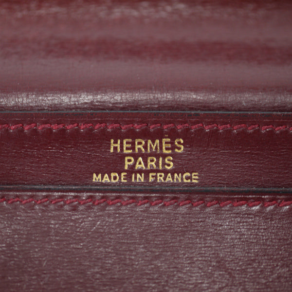 HERMES ベアンクラシック長財布ボックスカーフ(ルージュ)