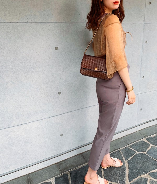 OLD CHANEL マドモアゼルステッチ チェーンバッグ(濃茶)