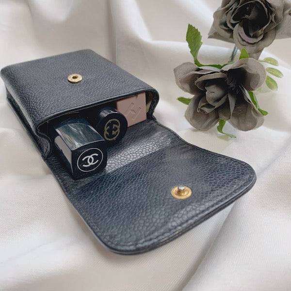 OLD CHANEL ココマークステッチ リップケース(黒)