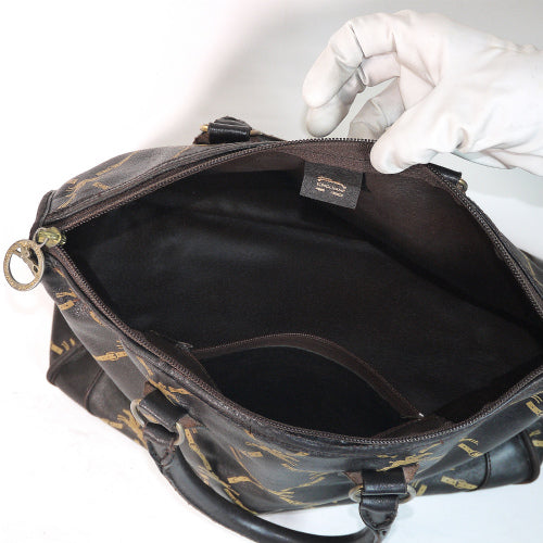 Longchamp 馬柄ボストン(茶・総皮)