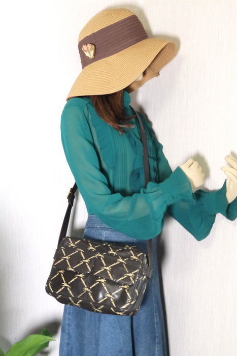 Longchamp リバーシブル斜め掛けショルダー(茶)