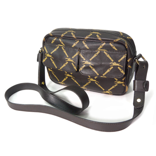 Longchamp リバーシブル斜め掛けショルダー(茶)