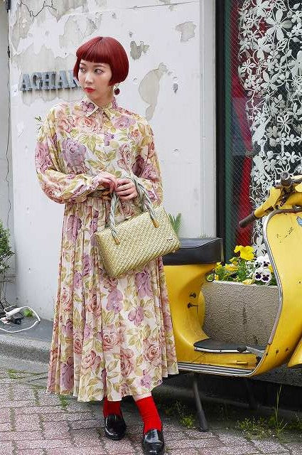 Lancel 籐バッグ(薄グリーン)