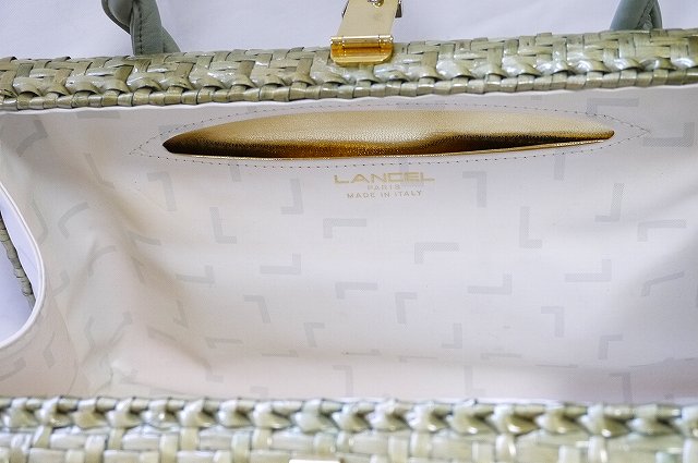 Lancel 籐バッグ(薄グリーン)