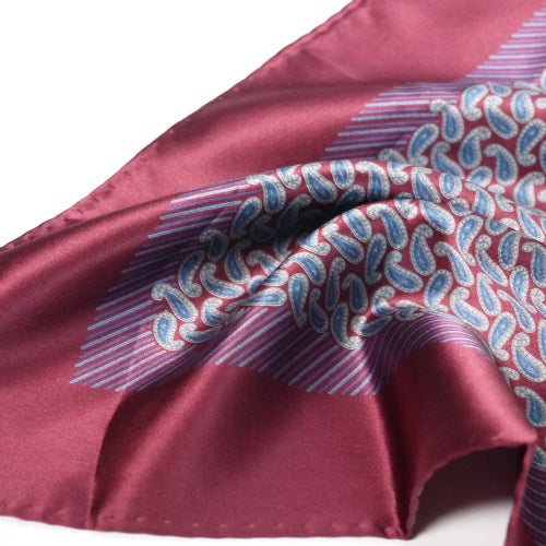LANVIN ペイズリー柄ミニスカーフ(ボルドー)