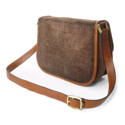 LANVIN 幾何学模様スエードショルダー(茶)