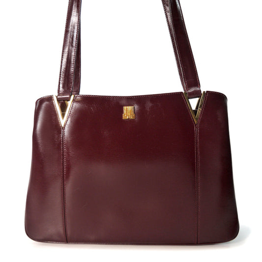 Lanvin アンティーク総革がま口ハンドバッグ(ワインレッド)