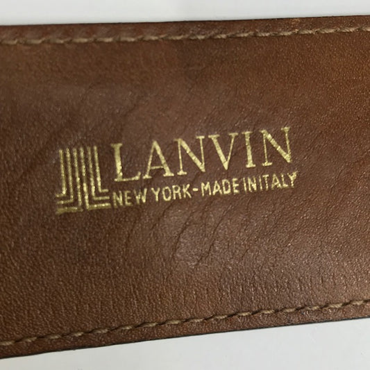 LANVIN ロゴバックル レザーベルト(茶)