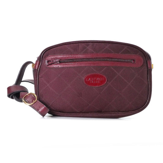 Lanvin ロゴ チェック柄ジャガードショルダー(ボルドー)