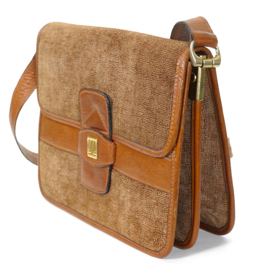 Lanvin 幾何学模様スエード アコーディオンショルダー(茶)