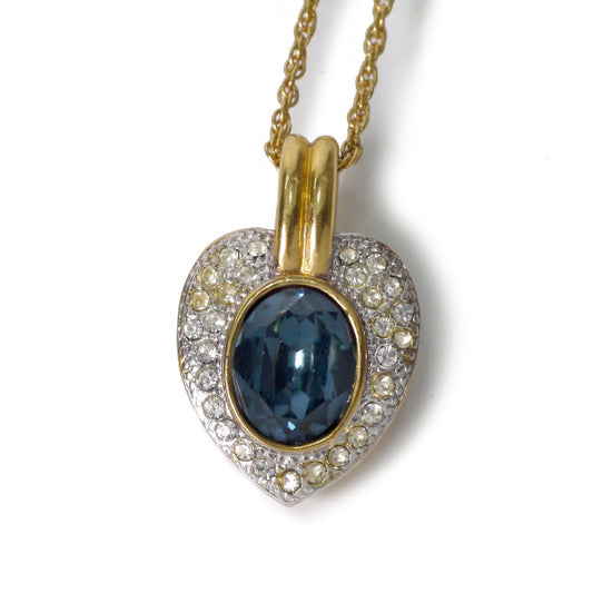 LANVIN ブルーストーン ハートネックレス(ゴールド)