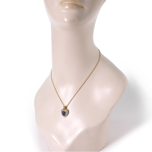 LANVIN ブルーストーン ハートネックレス(ゴールド)