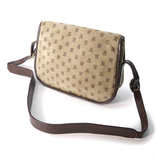 Lanvin ロゴグラム スエード2WAYショルダー(ベージュ)