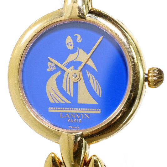 LANVIN ロゴフェイス ブレスウォッチ(ブルー×ゴールド)