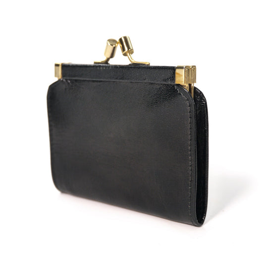 LANVIN ロゴ金具がま口コインケース(黒)