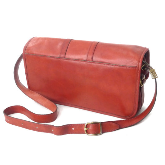 Lanvin ロゴプレート総革ショルダー(赤)