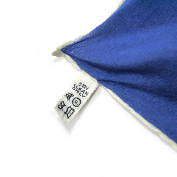 LANVIN フラワー柄 大判スカーフ(青)