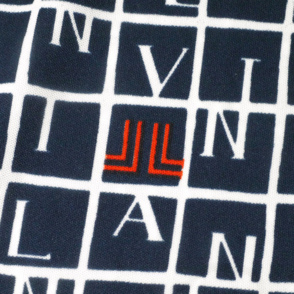 Lanvin グラフチェック×ロゴ柄 半袖ブラウス(紺)