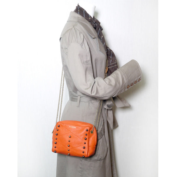 Lanvin スタッズWチェーンショルダー(オレンジ)