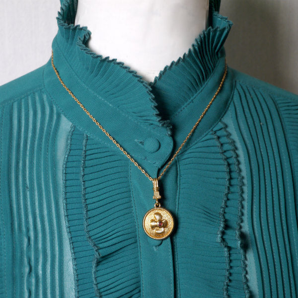 LANVIN コインフラワーネックレス(ゴールド)